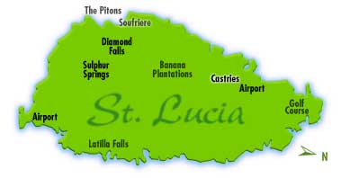 Map of St. Lucia