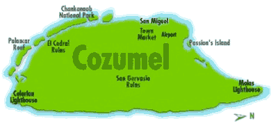 Map of Cozumel